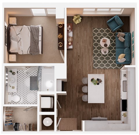 The Crown of Queen City Apartments in Charlotte, North Carolina A4 Floor Plan